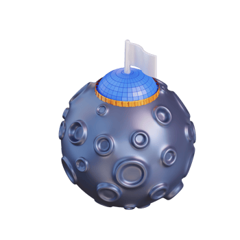 3d illustration climb on moon png