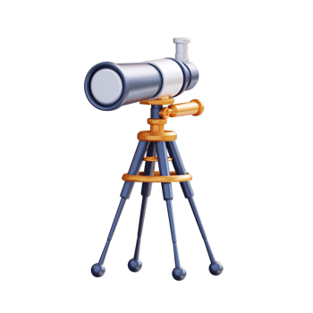 3d illustration of a telescope png