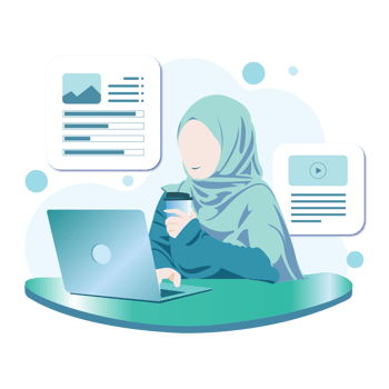 Female Muslim Office Finish Work png