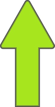 Flat illustration of an upward arrow. vector