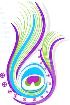 Creative abstract peacock feather design. vector