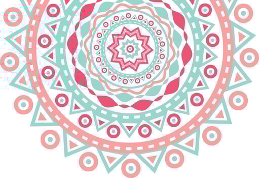 Decorative mandala design in pastel colors. vector