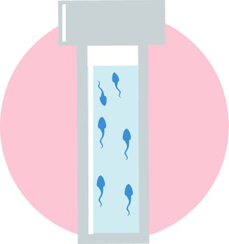 Sperm preparation vector illustration. Perfect for presenting anything about male or female reproduction, insemination or ivf.