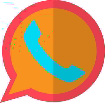 Whatsapp logo in orange and blue color. vector
