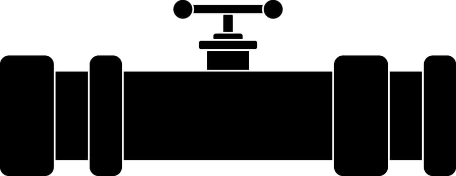 Illustration of a black valve pipe. vector