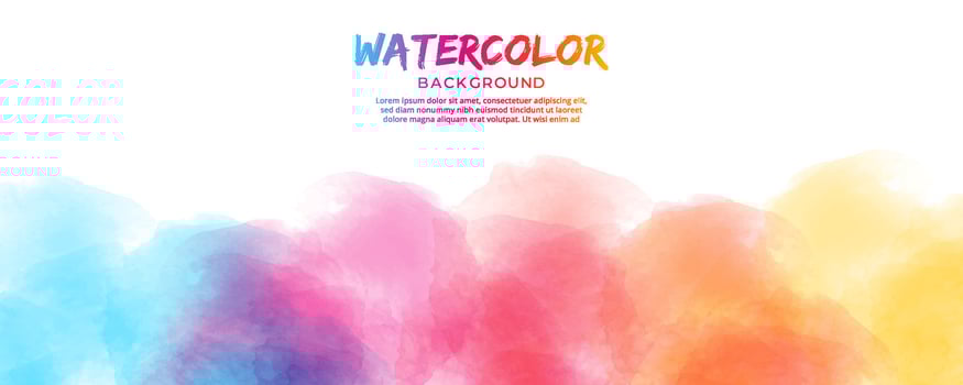 Vibrant colorful watercolor banner background vector