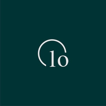 LO initial monogram logo with circle style design vector