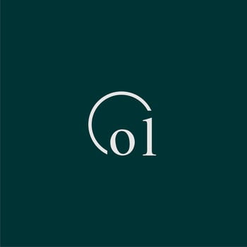 OL initial monogram logo with circle style design vector