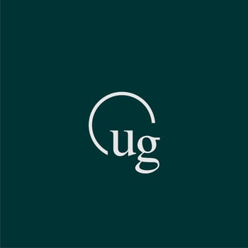 UG initial monogram logo with circle style design vector