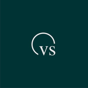 VS initial monogram logo with circle style design vector