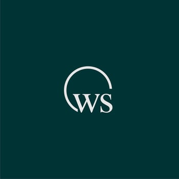 WS initial monogram logo with circle style design vector