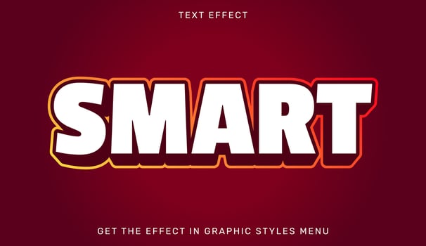 Smart editable text effect in 3d style. Text emblem for brand or business logo vector