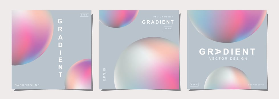 Set of creative covers or posters concept in modern minimal style for corporate identity, branding, social media advertising, promo. Minimalist cover design template with dynamic fluid gradient. vector