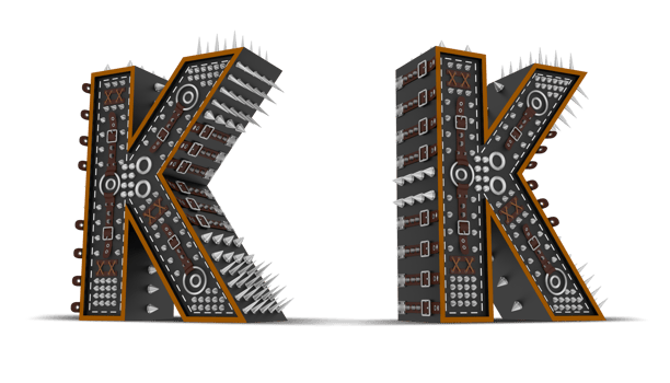 3d Alphabet Punk style, 3d rendering. png