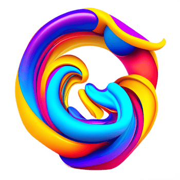 Abstract colorful twisted liquid shape png