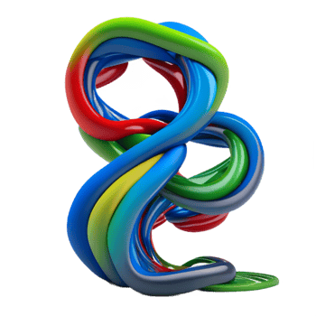 Abstract colorful twisted liquid shape png