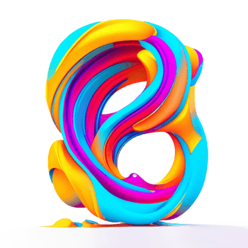 Abstract colorful twisted liquid shape png