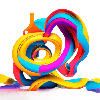 Abstract colorful twisted liquid shape png