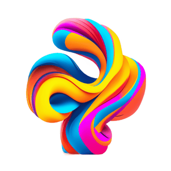 Abstract colorful twisted liquid shape png