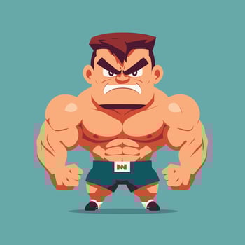 Vector Illustration of a macho masculine character.