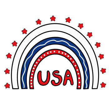 4th of July rainbow png