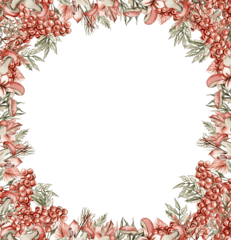Autumn square frame with mushrooms. png