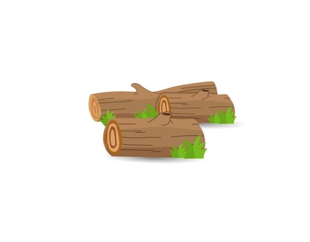 Cartoon Wood Logs Illustration Vector Wooden Bonfire, Vector Logs Lumber Wood Logs And Tree Trunks Illustration Template, Logs Clip Art Design, And Trunks With White Background.