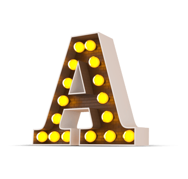 3d alphabet with light bulb. png