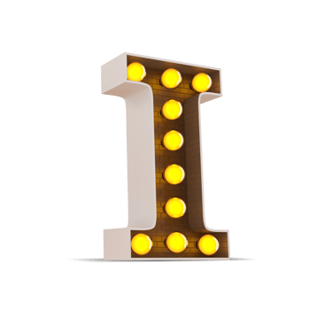 3d alphabet with light bulb. png