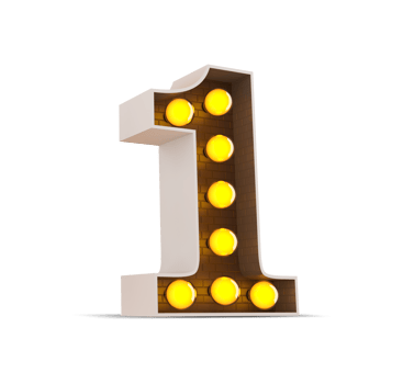 3d number with light bulb, 3d rendering png