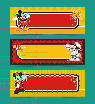 Cute Mouse Character Banner Set vector