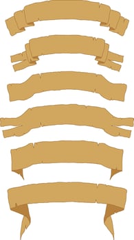 old paper ribbons set design vector