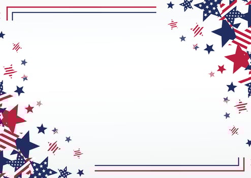 american independence day background, with stars decoration. vector design for banner, greeting card, presentation, brochure, web, social media.