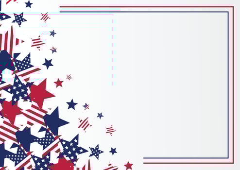 american independence day background, with stars decoration. vector design for banner, greeting card, presentation, brochure, web, social media.