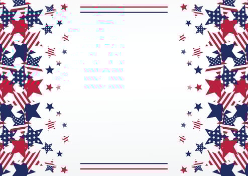 american independence day background, with stars decoration. vector design for banner, greeting card, presentation, brochure, web, social media.