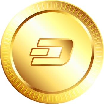 Golden dash coin symbol in isolated. vector