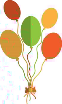 Colorful bunch of balloons flying. vector