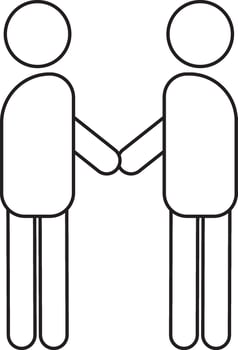 Character of faceless man handshake. vector