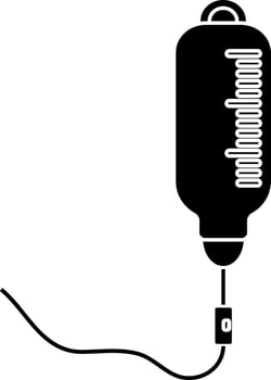Iv bag in black color. vector
