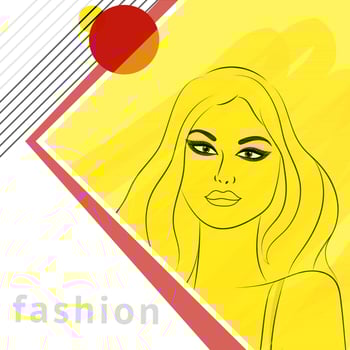 Fashion background with young girl. vector