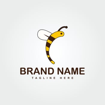 cute honey bee logo mascot or icon suitable for food or drink logo mascot, business logo vector template