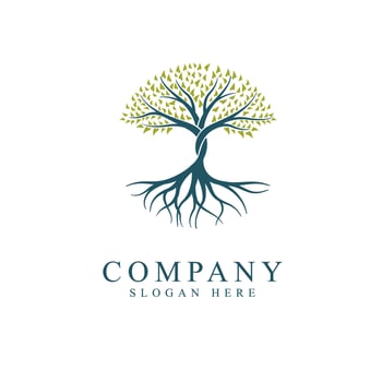 Vibrant tree logo design, tree vector. Tree of life logo design inspiration vector