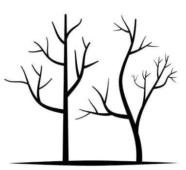 Black tree in the nature. Tree silkouette in the wood. Tree in the nature for decorative. vector