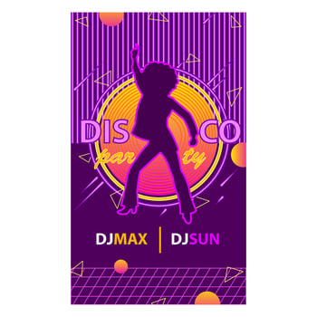 Night dance party music layout cover design template background vector
