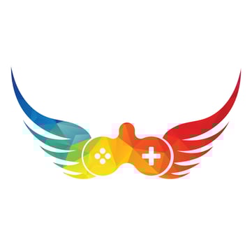Joystick and wing vector illustration.