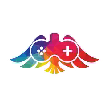 Joystick and wing vector illustration.