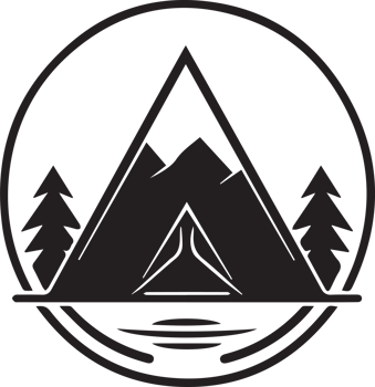 Hand Drawn vintage camping logo in flat style png
