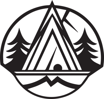 Hand Drawn vintage camping logo in flat style png
