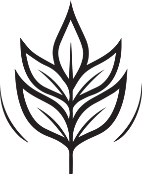 Hand Drawn vintage leaf and flower logo in flat style png