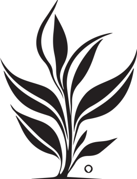 Hand Drawn vintage leaf and flower logo in flat style png